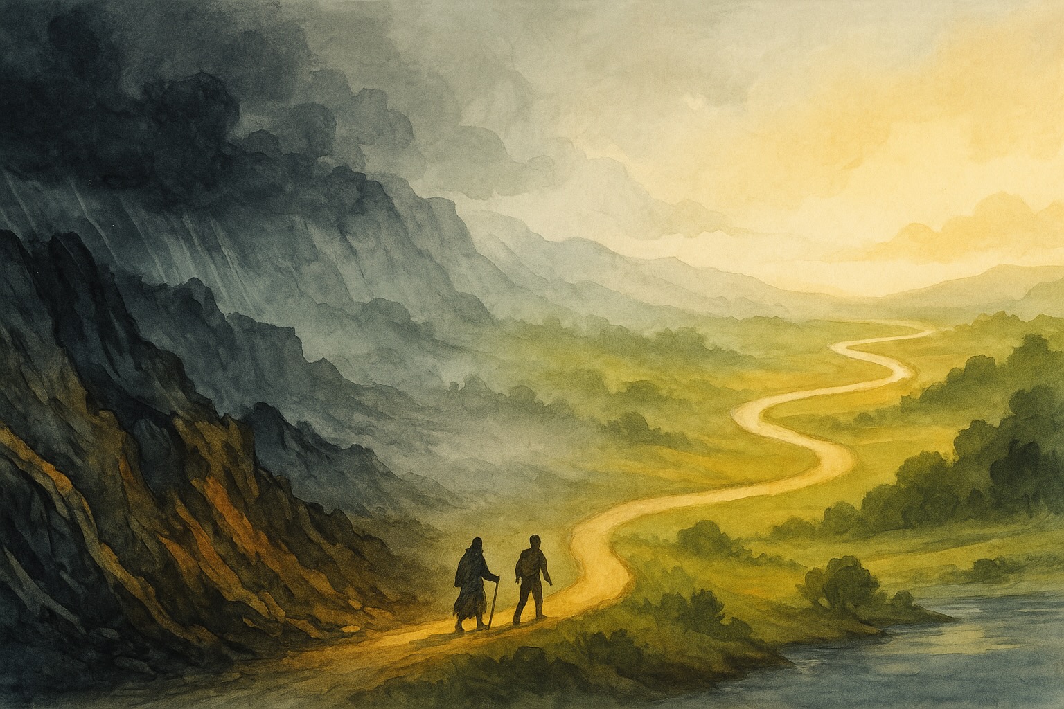 Illustrated Heartcore journey map with poetic waypoints